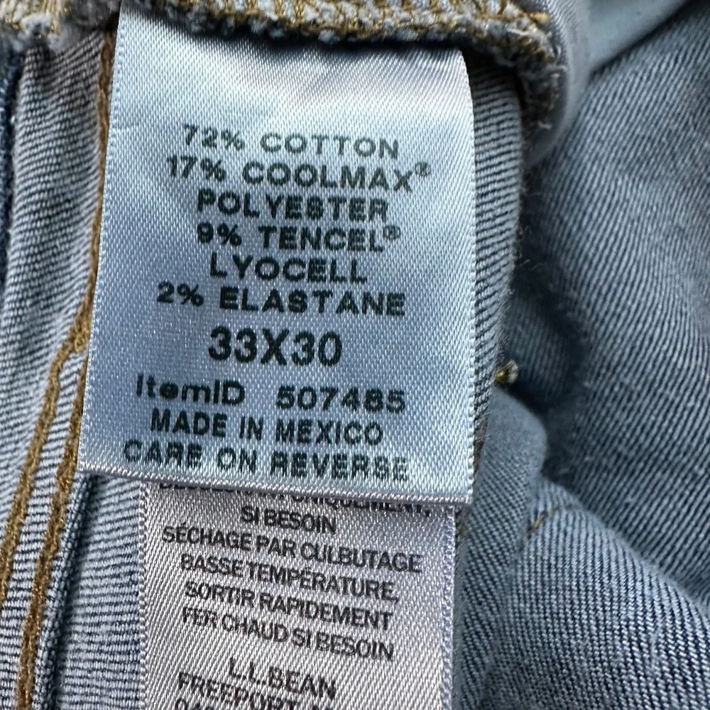 LLBean Mens Beanflex Coolmax Standard Fit Tencel Stretch Performance Jeans 33x30